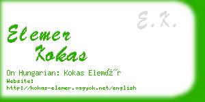 elemer kokas business card